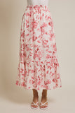 Floral Tiered Midi Skirt