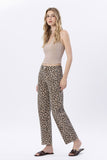High Rise Leopard Print Barrel Jeans