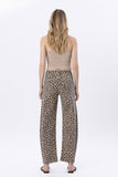 High Rise Leopard Print Barrel Jeans
