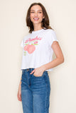 "Peaches" Crop Graphic Tee