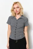 Fitted Plaid Top