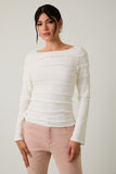 Bell Sleeve Brushed Lace Top