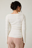 Bell Sleeve Brushed Lace Top