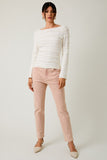 Bell Sleeve Brushed Lace Top