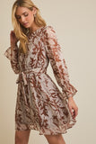 Boat Neck Waist Tie Dress