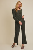 Textured Flare Pants