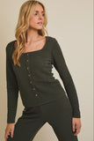Textured Buttoned Top