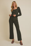 Textured Flare Pants