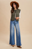 Two Tone Wide Leg Jeans