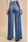 Two Tone Wide Leg Jeans