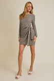 Front Tie Striped Dress