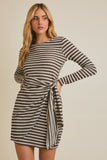 Front Tie Striped Dress