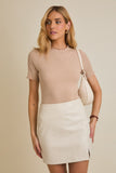 Short Sleeve Ribbed Bodysuit