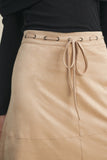 Drawstring Suede Skirt