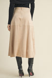Drawstring Suede Skirt