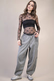 High Neck Sheer Lace Top