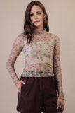 High Neck Sheer Lace Top