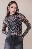 High Neck Sheer Lace Top