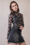 High Neck Sheer Lace Top