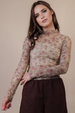 High Neck Sheer Lace Top