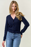 Rose Buttons Pointelle Cardigan