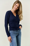 Rose Buttons Pointelle Cardigan