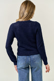 Rose Buttons Pointelle Cardigan