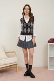 Argyle Knit Cardigan Vest
