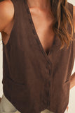 Button Down Suede Vest