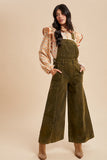 Corduroy Mineral Washed Wide Leg Overalls