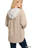 Ribbed Hoodie Shacket