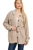 Ribbed Hoodie Shacket