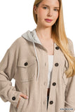 Ribbed Hoodie Shacket