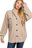 Ribbed Hoodie Shacket