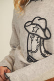 Cowboy Boots Stitch Sweater