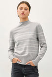 Striped Mock Neck Sweater