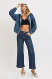 Risen Cropped Front Seam Jeans