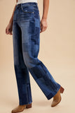 Patchwork Straight Leg Jeans