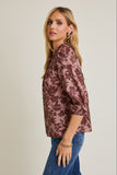 Front Tie 3/4 Sleeve Blouse