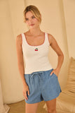 Embroidered Cherry Tank Top
