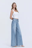 High Rise Drawstring Palazzo Jeans