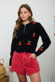 Embroidered Cherry Cardigan