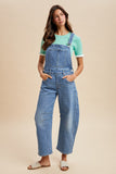 Denim Barrel Leg Overalls