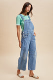 Denim Barrel Leg Overalls