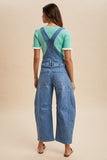 Denim Barrel Leg Overalls