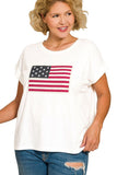 Curvy American Flag Graphic Tee