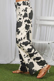 Cow Print Straight Leg Pants
