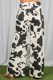 Cow Print Straight Leg Pants