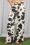 Cow Print Straight Leg Pants