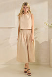 Smocked Waist Poplin Skirt